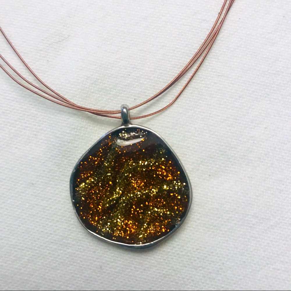 Sterling Silver resin necklace